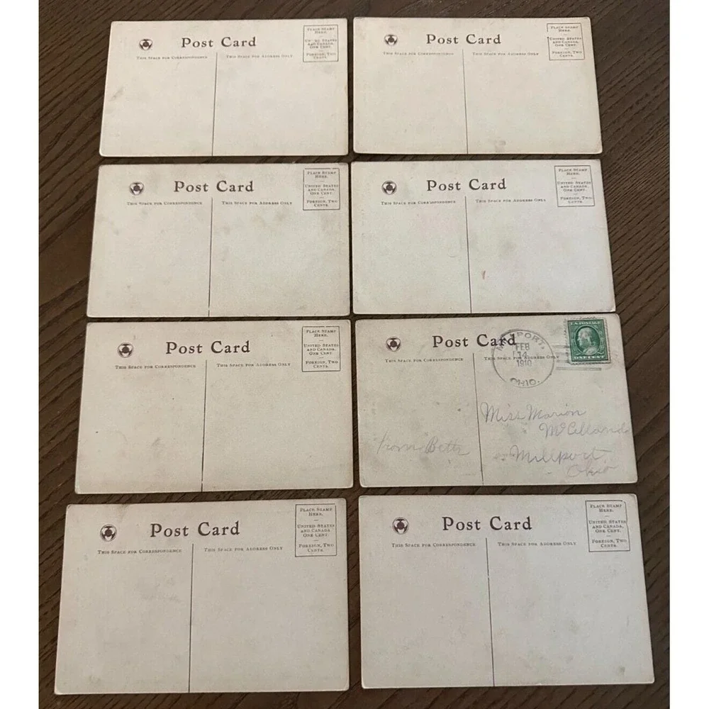 8 RPPC Postcards 1908 VALENTINE J.Thomas Victorian Hearts Love Romance Flirty